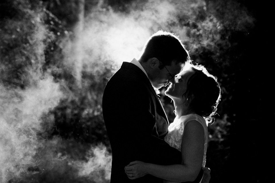 smoke bomb wedding photography at CHET